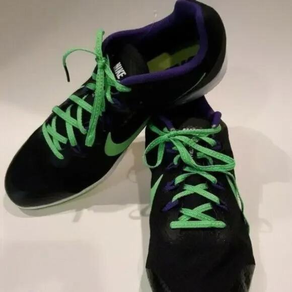 Nike Rival D  Green Black Purple Color, Spikes Track Running Shoes Men Size 12.5 - Picture 1 of 5